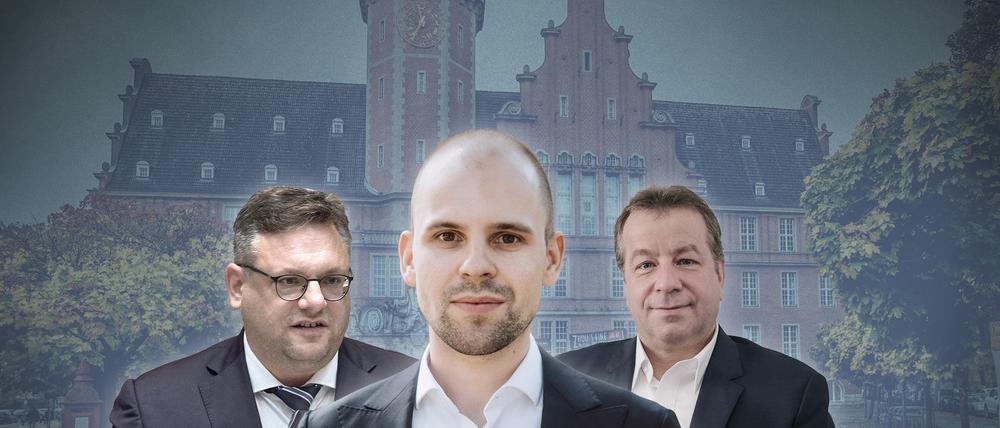 Machtkämpfe in der mächtigen Reinickendorfer CDU: Politiker Marvin Schulz (mitte) und Stephan Schmidt (links) und Frank Balzer (rechts).