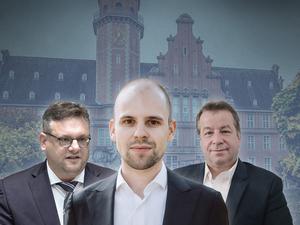 Machtkämpfe in der mächtigen Reinickendorfer CDU: Politiker Marvin Schulz (mitte) und Stephan Schmidt (links) und Frank Balzer (rechts).