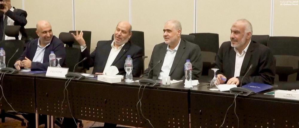 Hamas-Anführer bei einem Treffen nach der Verhandlungen in Scharm el Scheich.