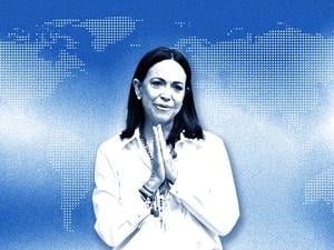 Die diesjährige Trägerin des Friedensnobelpreises: die 58-jährige venezolanische Oppositionelle María Corina Machado.