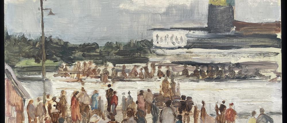 Lotte Laserstein: „Am Kai des Vaxholm-Schiffs“, 1940er bis 1950er Jahre.