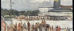 Lotte Laserstein: „Am Kai des Vaxholm-Schiffs“, 1940er bis 1950er Jahre.