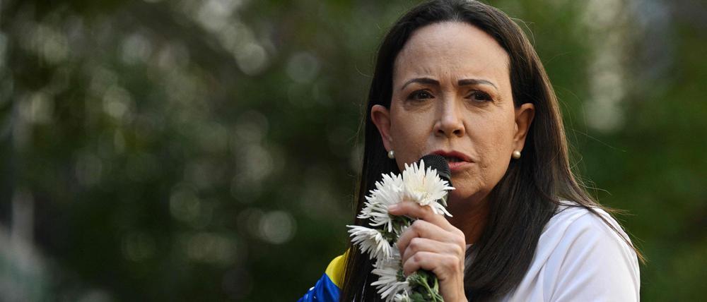 Die venezolanische Oppositionsführerin María Corina Machado 