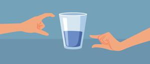 Ob man erwartungsfroh oder eher skeptisch auf ein Glas oder in die Zukunft blickt, scheint mit Genen und frühen persönlichen Erfahrungen festgeschrieben. Doch das Gehirn kann sich durchaus umstellen.