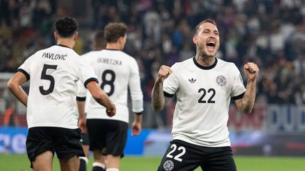 Endlich wieder Grund zum Jubeln. David Raum feiert sein Tor beim 4:0 gegen Luxemburg.