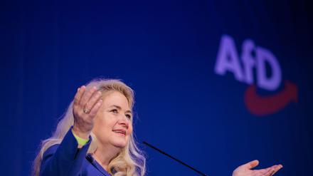 Die Berliner AfD-Landes- und Fraktionsvorsitzende Kristin Brinker war schon 2021 und 2023 Spitzenkandidatin ihrer Partei bei Wahlen zum Abgeordnetenhaus. (Archivbild) 