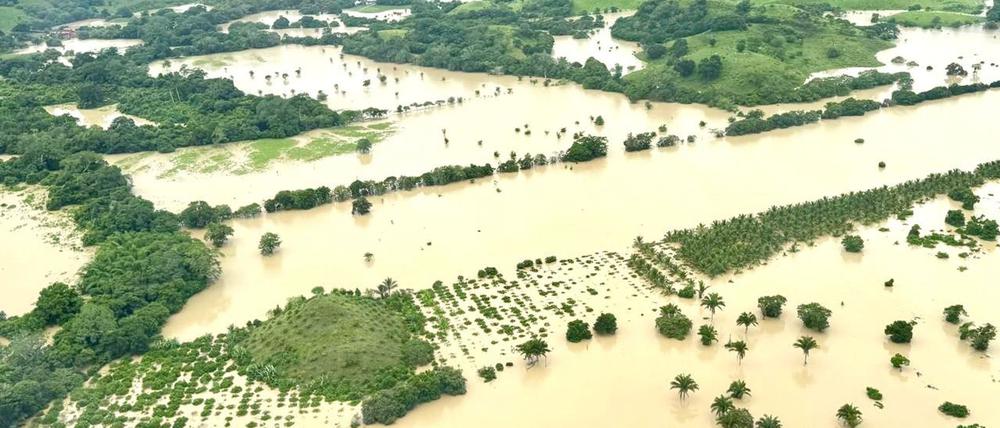 Ganze Landstriche in mehreren mexikanischen Bundesstaaten stehen unter Wasser.