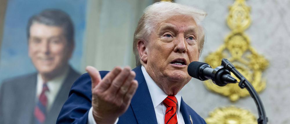 US-Präsident Donald Trump während einer Pressekonferenz.
