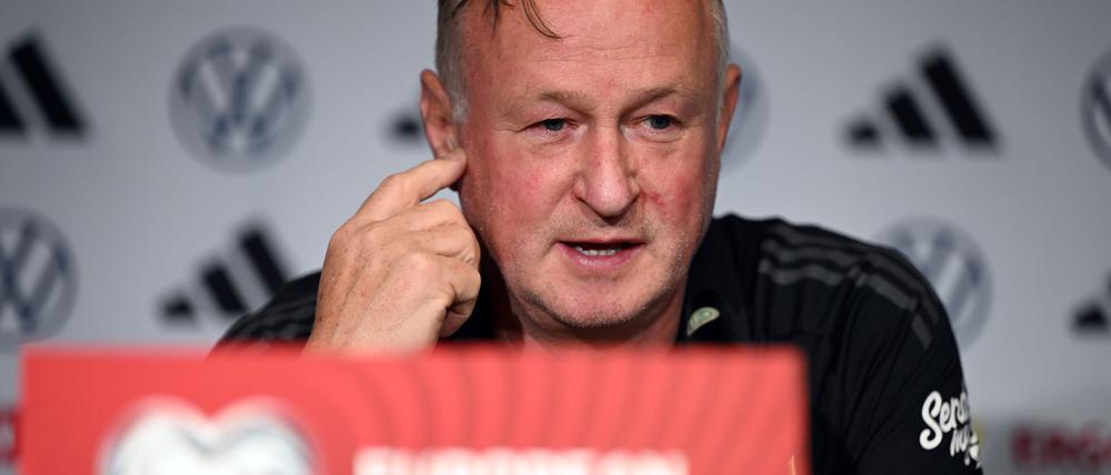 Nordirlands Trainer steht gegen Deutschland vor einem Jubiläum. 