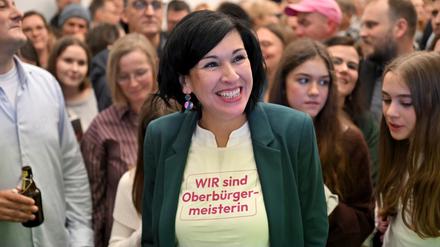 Wahlsiegerin Noosha Aubel am Wahlabend. 