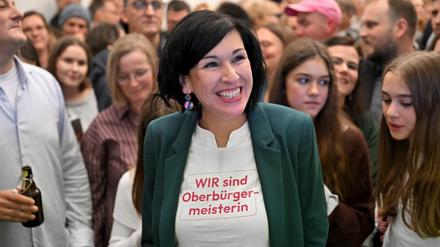 Wahlsiegerin Noosha Aubel am Wahlabend. 
