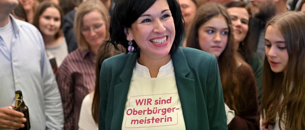 Wahlsiegerin Noosha Aubel am Wahlabend. 