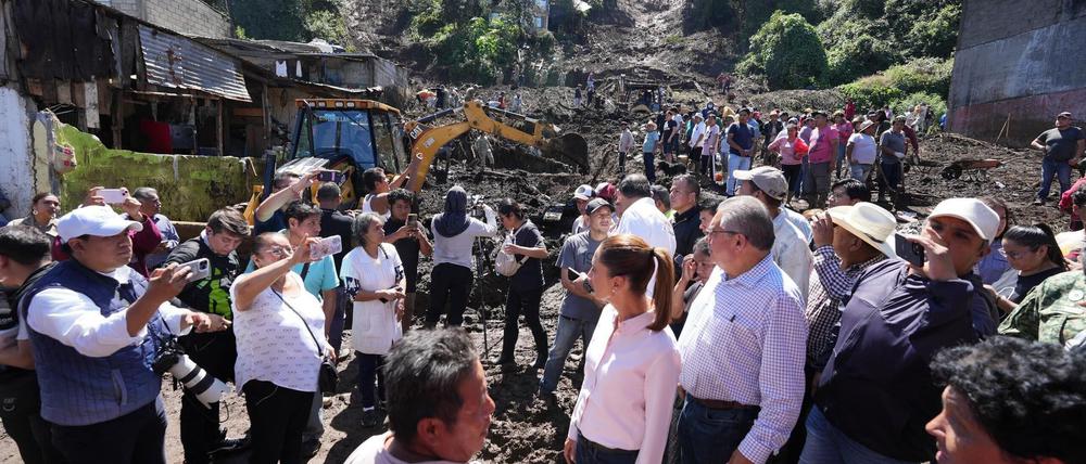 Präsidentin Sheinbaum besuchte eine betroffene Gemeinde im zentralen Bundesstaat Puebla.