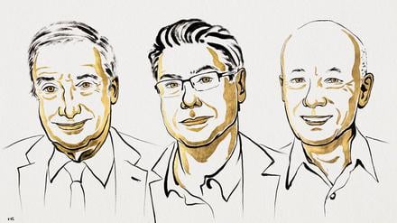Nobelpreis-Gewinner der Wirtschaftswissenschaften: Joel Mokyr, Philippe Aghion and Peter Howitt.