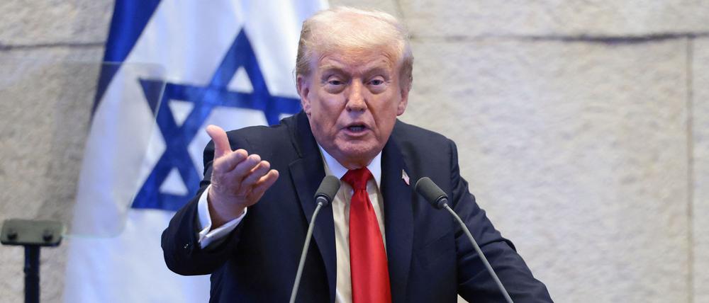 US-Präsident Donald Trump vor der Knesset in Jerusalem.