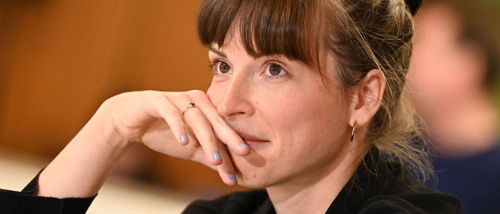 Die Autorin Dorothee Elmiger im Kaisersaal des Römers kurz vor der Verleihung des Deutschen Buchpreises an sie.
