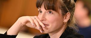 Die Autorin Dorothee Elmiger im Kaisersaal des Römers kurz vor der Verleihung des Deutschen Buchpreises an sie. 