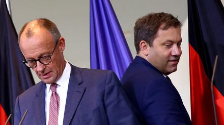 Bundeskanzler Friedrich Merz (CDU, links) und Vizekanzler Lars Klingbeil (SPD).