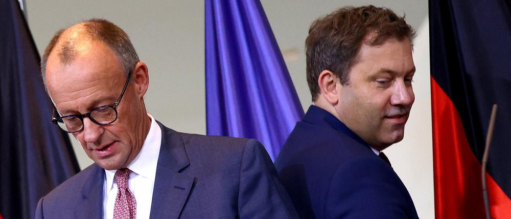Friedrich Merz (l.) und Lars Klingbeil