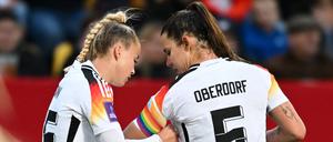 Das Bayern-Duo mit Giulia Gwinn (l.) und Lena Oberdorf kehrt ins Nationalteam zurück 