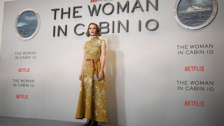 Keira Knightley vor einer „The Woman in Cabin 10“-Wand Ende September in London. (Archivbild)