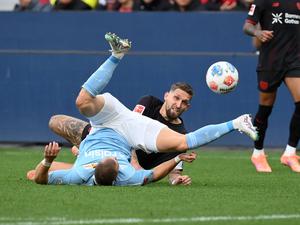 In Leverkusen (im Bild Robert Andrich) verlor Union vor der Pause mit 0:2.