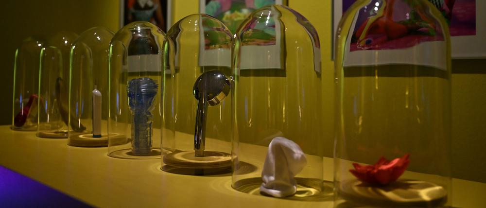 Auch Brausen taugen als Sextoy. „Apropos Sex“ stellt sie vorsichtshalber unter Glas aus.