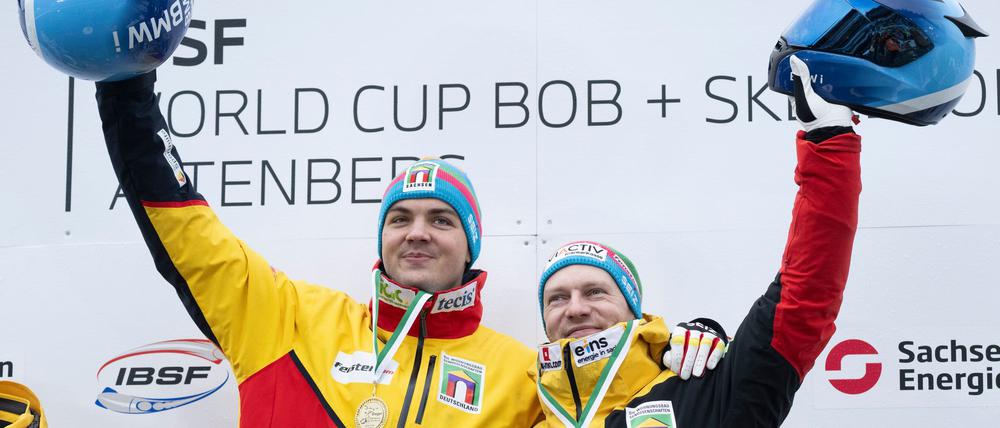 Für Francesco Friedrich (r) gibt es keinen Grund zum Jubel mehr.