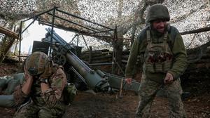 Artillerymen of the 152nd Separate Jaeger Brigade fire an M114 self-propelled howitzer towards Russian troops, amid Russia's attack on Ukraine, near the frontline town of Pokrovsk in Donetsk region, Ukraine October 15, 2025. REUTERS/Anatolii Stepanov