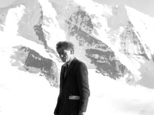 Alberto Giacometti 1961 am Diavolezza vor dem Piz Palü.