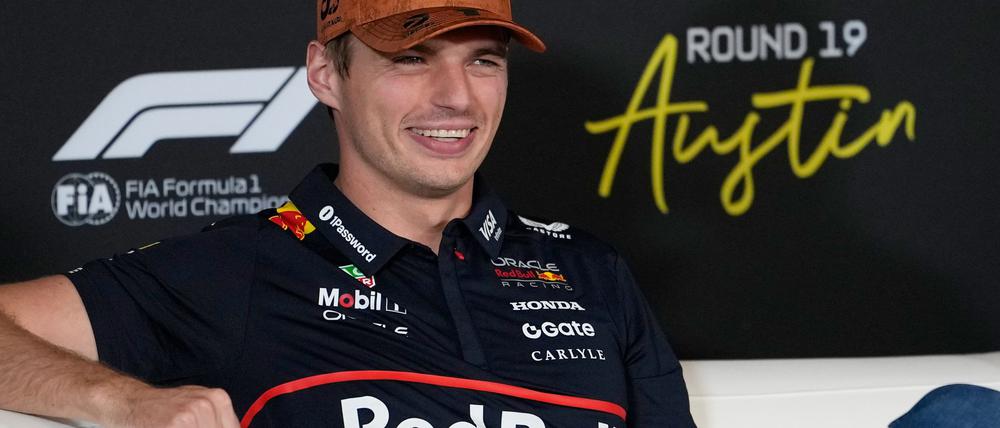Gute Laune beim viermaligen Weltmeister Max Verstappen.
