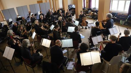 Die Akademie für Alte Musik bei einer Probe zum Mayer-Zyklus.