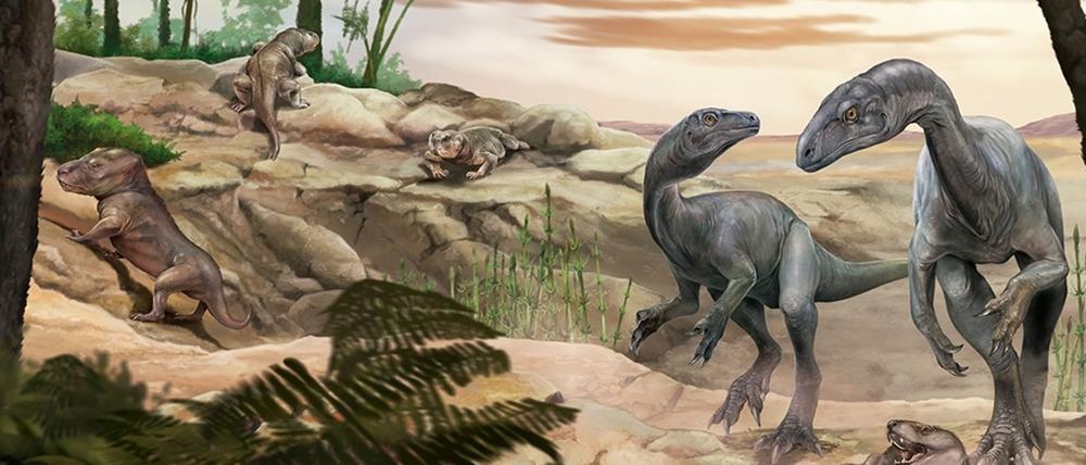 Künstlerische Darstellung des Dinosauriers Huayracursor jaguensis
