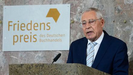 Karl Schlögel, Historiker und Publizist, bei seiner Dankesrede für den Friedenspreis des Deutschen Buchhandels.  