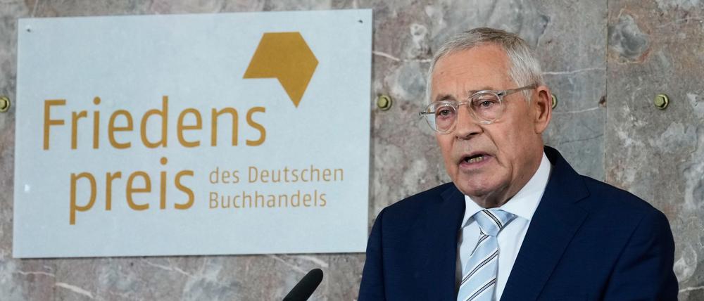 Karl Schlögel, Historiker und Publizist, bei seiner Dankesrede für den Friedenspreis des Deutschen Buchhandels.