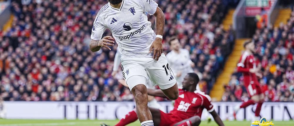 Bryan Mbeumo erzielte in Liverpool die 1:0-Führung für Manchester United.