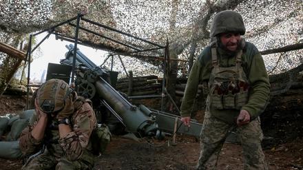 Ukrainische Soldaten am 15. Oktober nahe Pokrowsk.