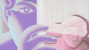 Die Ausstellung läuft bis 25. Oktober. Hier sieht man Jinhee Kims Gemälde „Faces of Today“. 