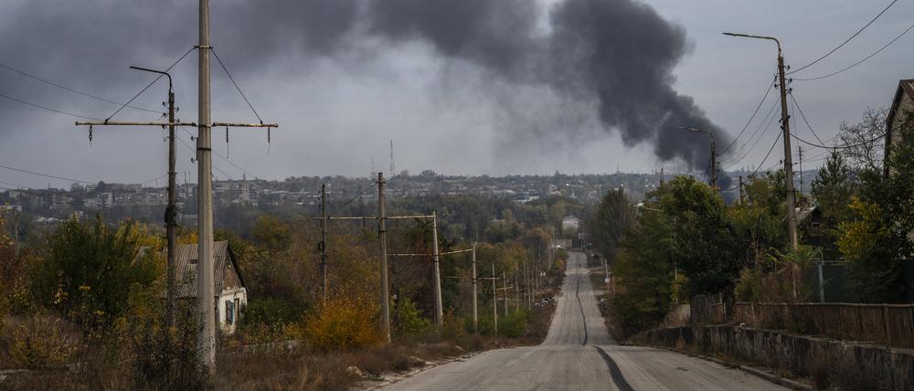 Rauch über dem ukrainischen Kostiantynivka nach einem russischen Angriff am 18. Oktober.
