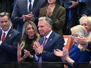 Donald Trumps Sondergesandter für den Nahen Osten, Steve Witkoff, am 13. Oktober in der Knesset.