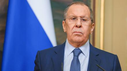 Der russische Außenminister Sergej Lawrow in Moskau am 24. März 2022. 