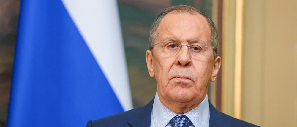 Der russische Außenminister Sergej Lawrow in Moskau am 24. März 2022.