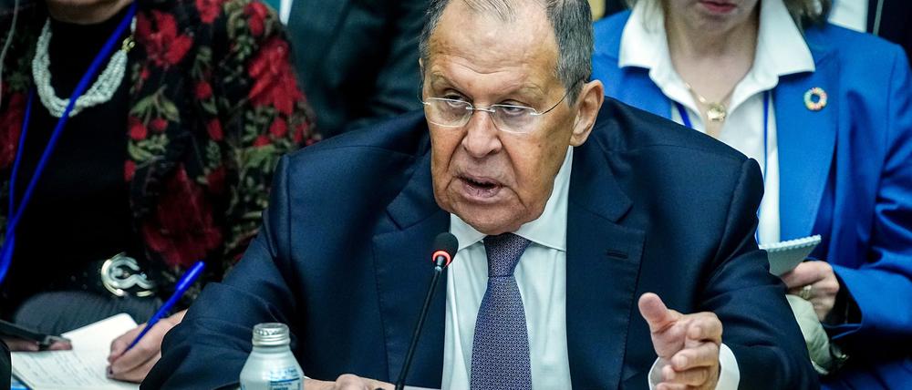 Russlands Außenminister Lawrow sichert Venezuela Moskaus Solidarität bei der Auseinandersetzung mit den USA zu. (Archivbild)
