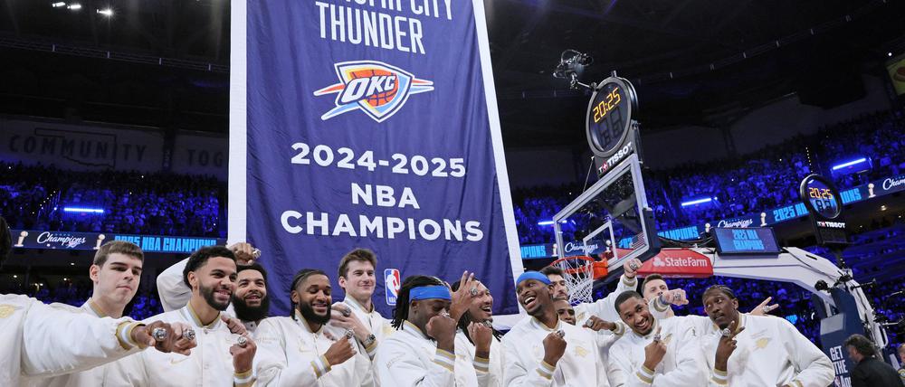 Erstmals in der Geschichte der Oklahoma City Thunder gab es eine Meister-Zeremonie.