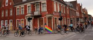 CSD-Fahrraddemo im Holländischen Viertel in Potsdam.