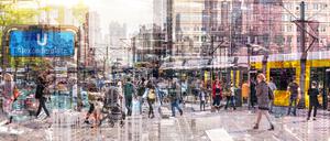 Alexanderplatz, ein Berliner Stadtbild, verfremdet dargestellt (Symbolbild)