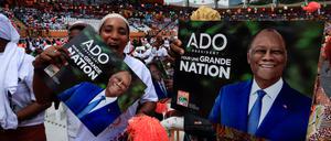 Anhängerinnen von Amtsinhaber Alassane Ouattara, genannt Ado, setzen auf Kontinuität.
