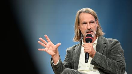 Richard David Precht auf der Frankfurter Buchmesse, hier auf der ARD Bühne