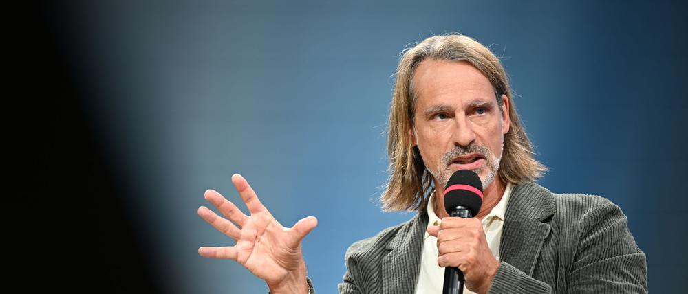 Richard David Precht auf der Frankfurter Buchmesse, hier auf der ARD Bühne
