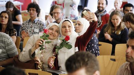 Abschlussveranstaltung eines der ersten Jahrgänge des Refugee Teachers Program.